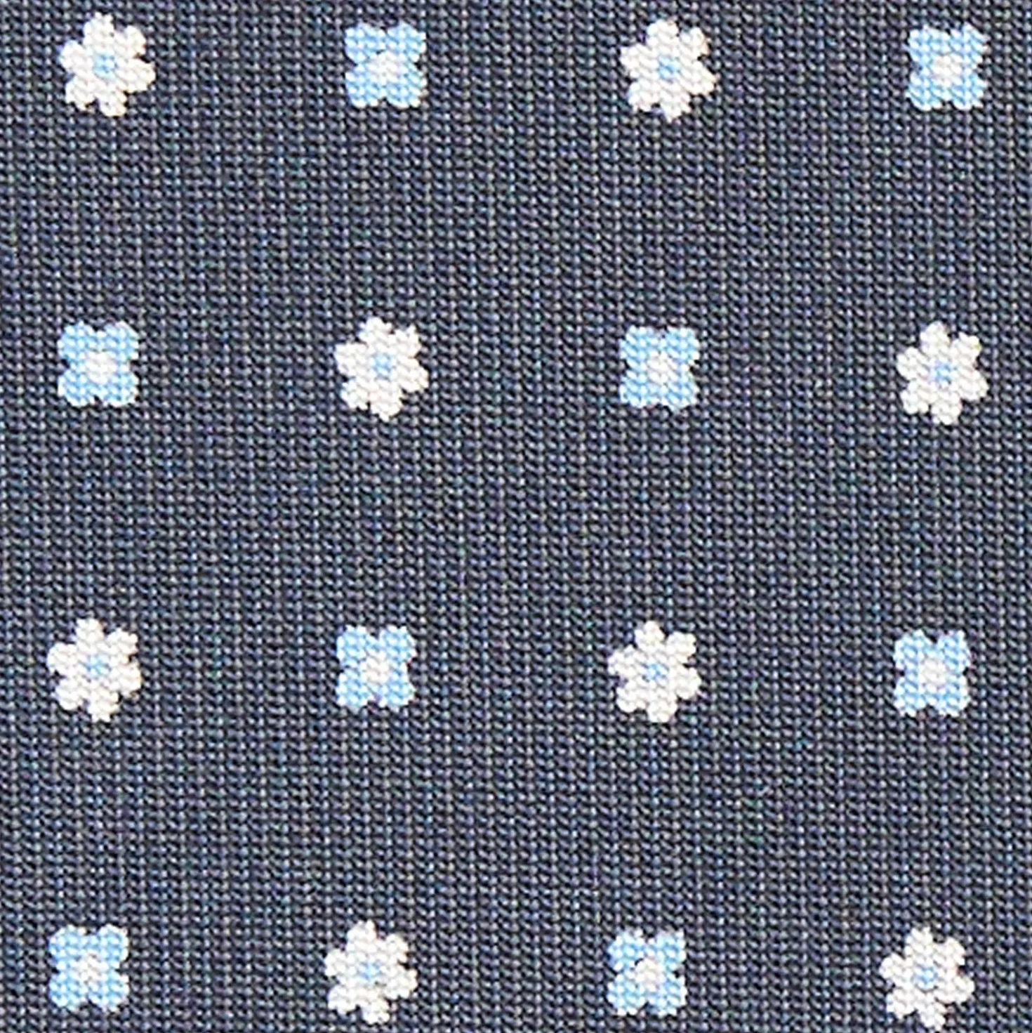 CRAVATTA SARTORIALE CLASSICA IN SETA GRIGIO SCURO Microfantasia fiore