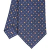 CRAVATTA SARTORIALE CLASSICA IN SETA BLU SCURO Microfantasia fiore