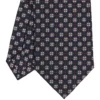 CRAVATTA SARTORIALE CLASSICA IN SETA BLU SCURO Microfantasia fiore