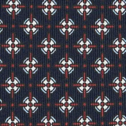 CRAVATTA SARTORIALE CLASSICA IN SETA BLU SCURO Microfantasia fiore