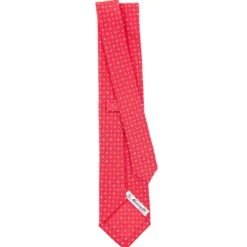 CRAVATTA SARTORIALE CLASSICA IN SETA ROSSA Microfantasia fiore