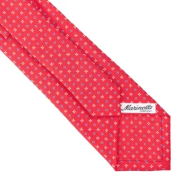 CRAVATTA SARTORIALE CLASSICA IN SETA ROSSA Microfantasia fiore