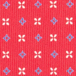 CRAVATTA SARTORIALE CLASSICA IN SETA ROSSA Microfantasia fiore