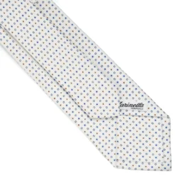 CRAVATTA SARTORIALE CLASSICA IN SETA BIANCA Microfantasia fiore