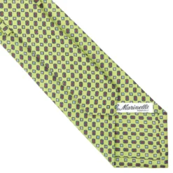 CRAVATTA SARTORIALE CLASSICA IN SETA VERDE CHIARO Microfantasia fiore