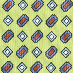 CRAVATTA SARTORIALE CLASSICA IN SETA VERDE CHIARO Microfantasia fiore