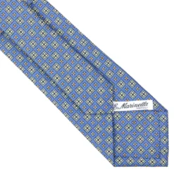 CRAVATTA SARTORIALE CLASSICA IN SETA AZZURRO POLVERE Microfantasia fiore