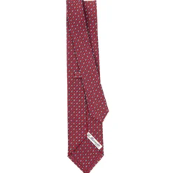 CRAVATTA SARTORIALE CLASSICA IN SETA BORDEAUX Microfantasia fiore