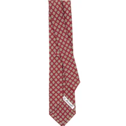 CRAVATTA SARTORIALE CLASSICA IN SETA BORDEAUX Microfantasia fiore