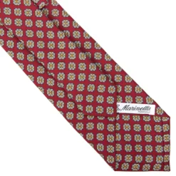 CRAVATTA SARTORIALE CLASSICA IN SETA BORDEAUX Microfantasia fiore