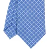 CRAVATTA SARTORIALE CLASSICA IN SETA AZZURRO POLVERE Microfantasia fiore