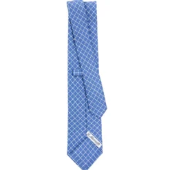 CRAVATTA SARTORIALE CLASSICA IN SETA AZZURRO POLVERE Microfantasia fiore
