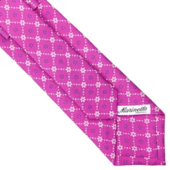 CRAVATTA SARTORIALE CLASSICA IN SETA FUCSIA Microfantasia fiore