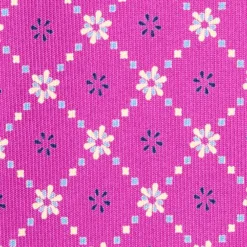 CRAVATTA SARTORIALE CLASSICA IN SETA FUCSIA Microfantasia fiore