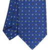 CRAVATTA SARTORIALE CLASSICA IN SETA BLU Microfantasia fiore
