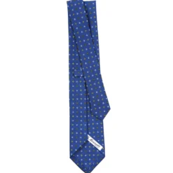 CRAVATTA SARTORIALE CLASSICA IN SETA BLU Microfantasia fiore