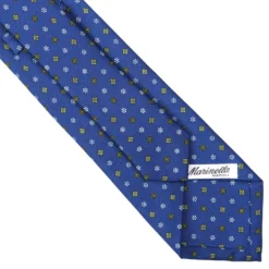 CRAVATTA SARTORIALE CLASSICA IN SETA BLU Microfantasia fiore