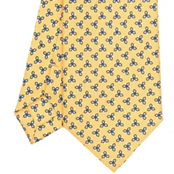 CRAVATTA SARTORIALE CLASSICA IN SETA GIALLA Microfantasia fiore