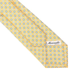 CRAVATTA SARTORIALE CLASSICA IN SETA GIALLA Microfantasia fiore