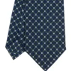 CRAVATTA SARTORIALE CLASSICA IN SETA BLU SCURO Microfantasia fiore
