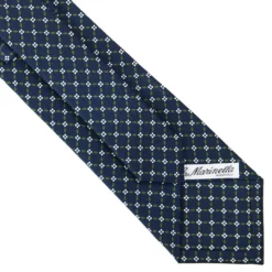 CRAVATTA SARTORIALE CLASSICA IN SETA BLU SCURO Microfantasia fiore