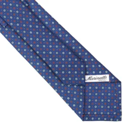 CRAVATTA SARTORIALE CLASSICA IN SETA BLU Microfantasia fiore