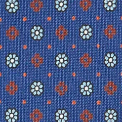 CRAVATTA SARTORIALE CLASSICA IN SETA BLU Microfantasia fiore