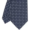 CRAVATTA SARTORIALE CLASSICA IN SETA BLU SCURO Microfantasia fiore