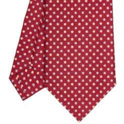 CRAVATTA SARTORIALE CLASSICA IN SETA BORDEAUX Microfantasia fiore