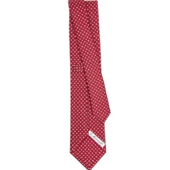 CRAVATTA SARTORIALE CLASSICA IN SETA BORDEAUX Microfantasia fiore