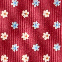 CRAVATTA SARTORIALE CLASSICA IN SETA BORDEAUX Microfantasia fiore