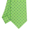 CRAVATTA SARTORIALE CLASSICA IN SETA VERDE CHIARO Microfantasia fiore