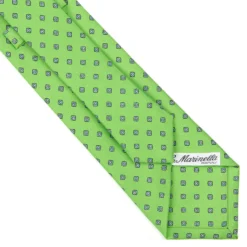 CRAVATTA SARTORIALE CLASSICA IN SETA VERDE CHIARO Microfantasia fiore