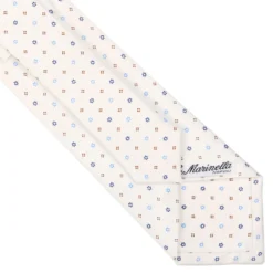 CRAVATTA SARTORIALE CLASSICA IN SETA BIANCA Microfantasia fiore