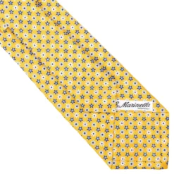 CRAVATTA SARTORIALE CLASSICA IN SETA GIALLA Microfantasia fiore