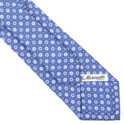 CRAVATTA SARTORIALE CLASSICA IN SETA AZZURRO POLVERE Microfantasia fiore