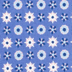 CRAVATTA SARTORIALE CLASSICA IN SETA AZZURRO POLVERE Microfantasia fiore