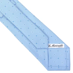 CRAVATTA SARTORIALE CLASSICA IN SETA AZZURRA Microfantasia fiore
