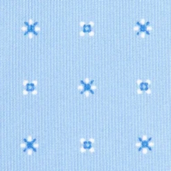 CRAVATTA SARTORIALE CLASSICA IN SETA AZZURRA Microfantasia fiore