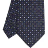 CRAVATTA SARTORIALE CLASSICA IN SETA BLU SCURO Microfantasia fiore