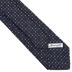 CRAVATTA SARTORIALE CLASSICA IN SETA BLU SCURO Microfantasia fiore