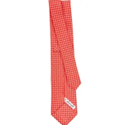 CRAVATTA SARTORIALE CLASSICA IN SETA ROSSA Microfantasia fiore