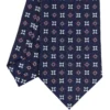 CRAVATTA SARTORIALE CLASSICA IN SETA BLU SCURO Microfantasia fiore