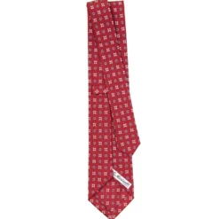CRAVATTA SARTORIALE CLASSICA IN SETA BORDEAUX Microfantasia fiore