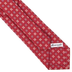 CRAVATTA SARTORIALE CLASSICA IN SETA BORDEAUX Microfantasia fiore