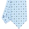 CRAVATTA SARTORIALE CLASSICA IN SETA AZZURRA Microfantasia fiore
