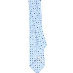 CRAVATTA SARTORIALE CLASSICA IN SETA AZZURRA Microfantasia fiore