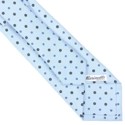CRAVATTA SARTORIALE CLASSICA IN SETA AZZURRA Microfantasia fiore