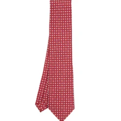 CRAVATTA SARTORIALE CLASSICA IN SETA BORDEAUX Microfantasia fiore