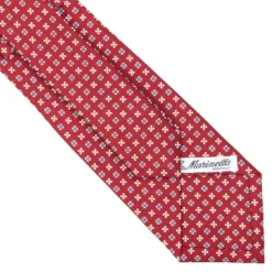 CRAVATTA SARTORIALE CLASSICA IN SETA BORDEAUX Microfantasia fiore
